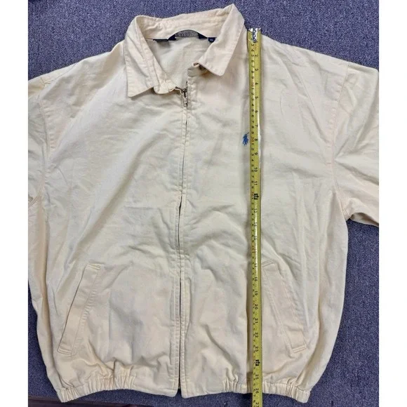 Vintage Polo Ralph Lauren Made In USA Men's Harrington Zip Yellow Jacket Size XL